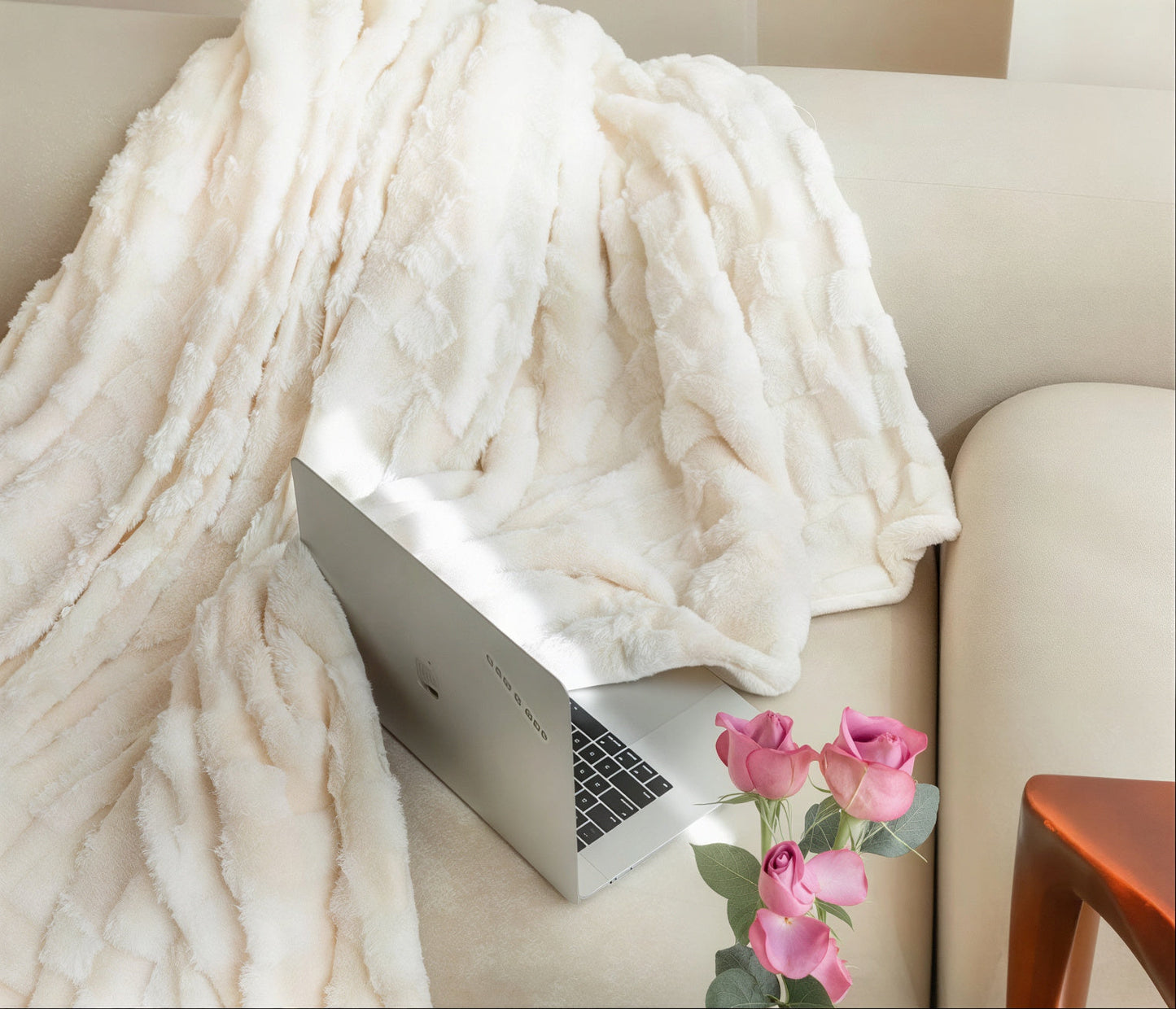 Fluffy Check Winter Blanket