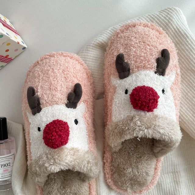 Rudolph Fuzzy Winter Slippers – 3 colors