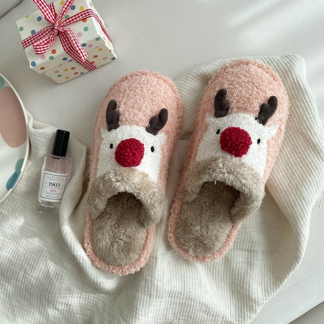 Rudolph Fuzzy Winter Slippers – 3 colors