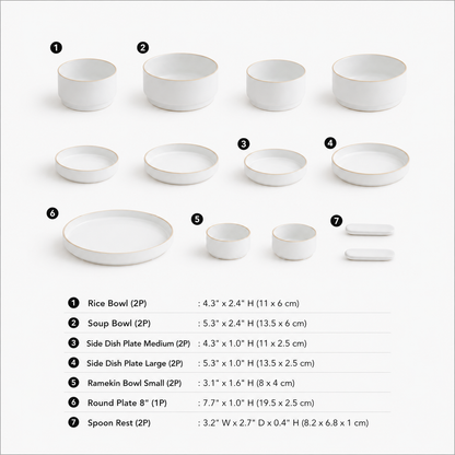 Olhum Korean Dinnerware Set for 2 (13-Piece)
