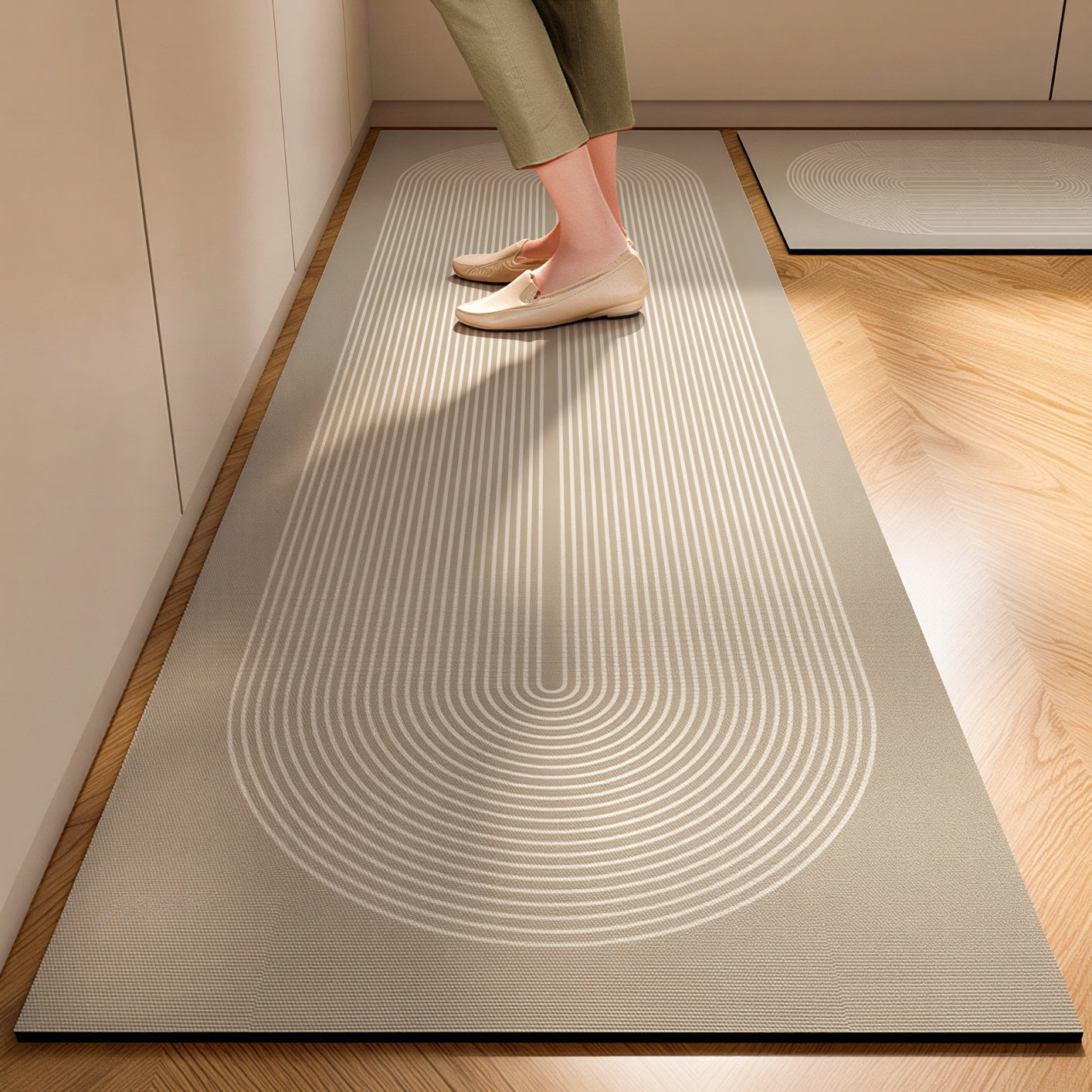 Geometric Washable Diatomite Kitchen Mat