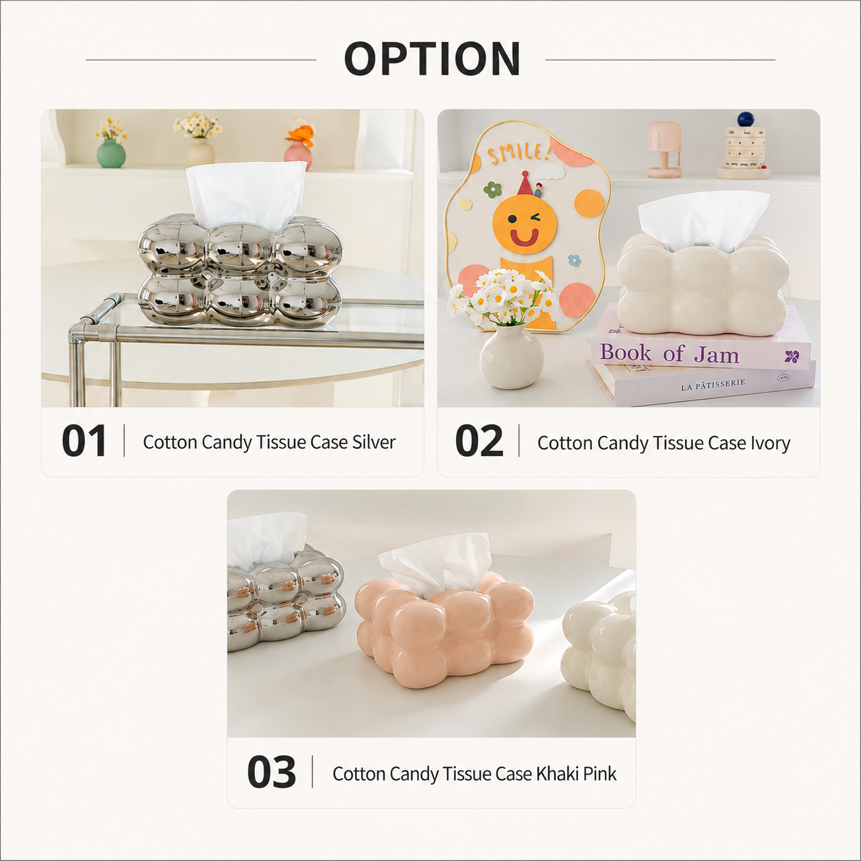 Cotton Candy Ceramic Tissue Box Cover