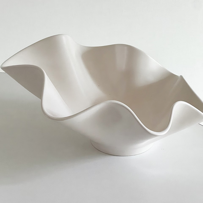 Ceramic Ikebana Bowl Vase & Fruit Basket with Flower Frog
