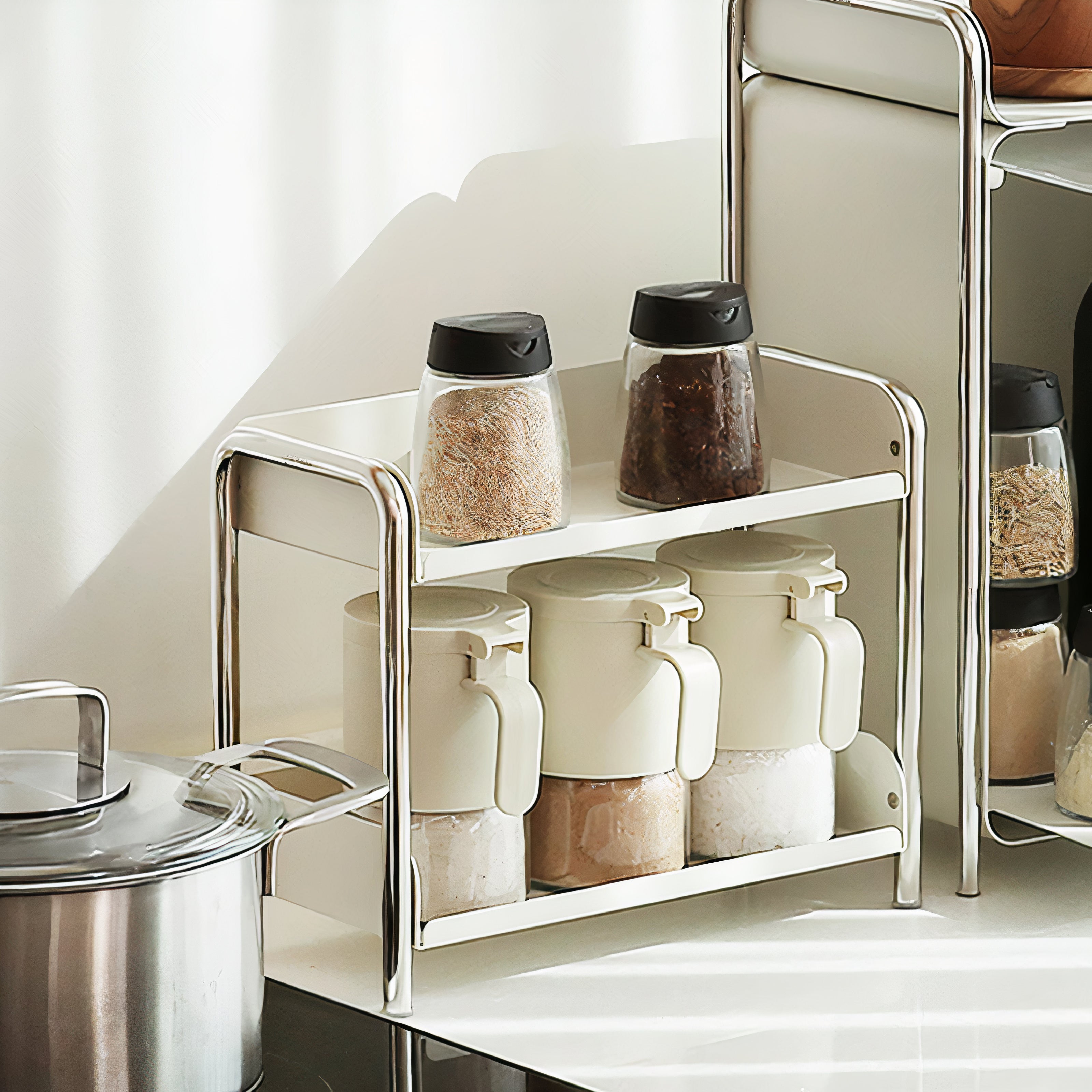 Elle Stainless Steel 2-Tier Kitchen Storage Rack – Ohouse USA