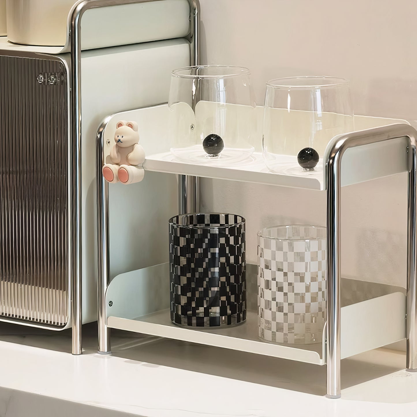 Elle Stainless Steel 2-Tier Kitchen Storage Rack