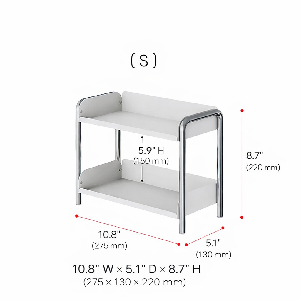 Elle Stainless Steel 2-Tier Kitchen Storage Rack