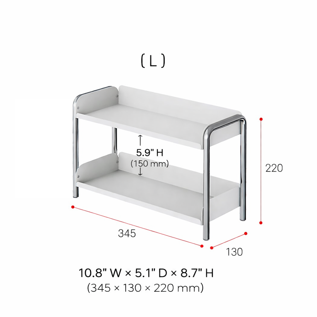 Elle Stainless Steel 2-Tier Kitchen Storage Rack