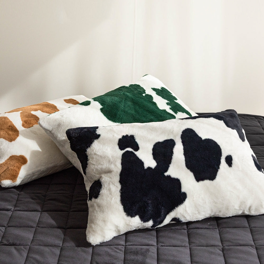 Cow Pattern Premium Raschel Pillow Cover