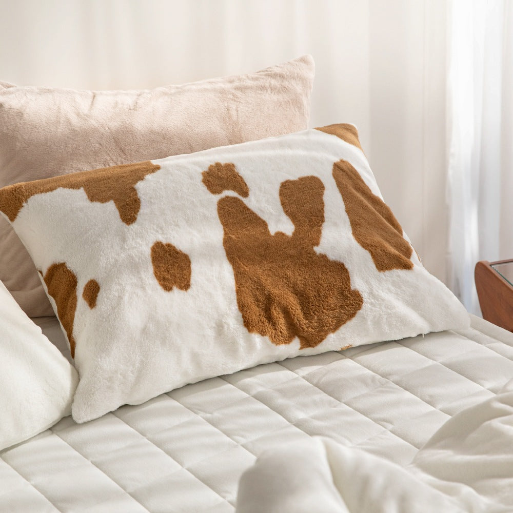 Cow Pattern Premium Raschel Pillow Cover