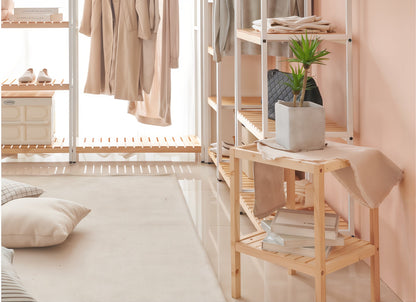Wooden Tempered Glass Side Table