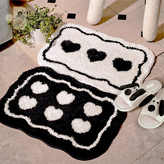 Cream Crush Heart Rug