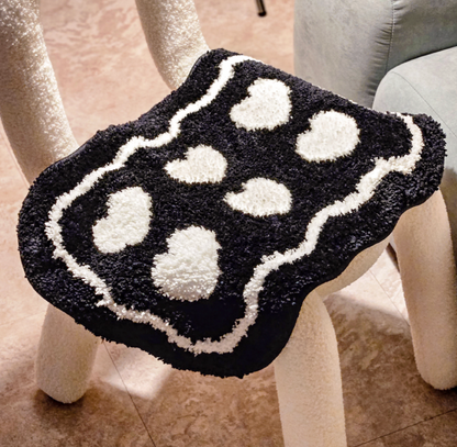 Cream Crush Heart Rug