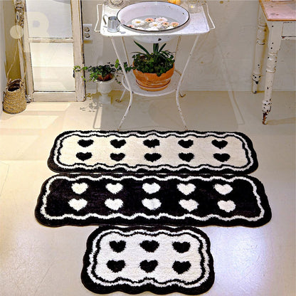 Cream Crush Heart Rug