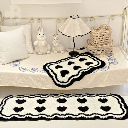 Cream Crush Heart Rug