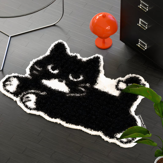 Black Cat Tufted Rug