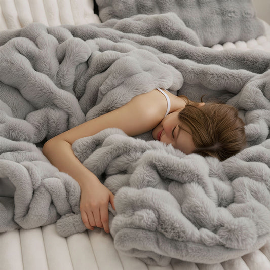 Premium Mink Latte Faux Fur Blanket