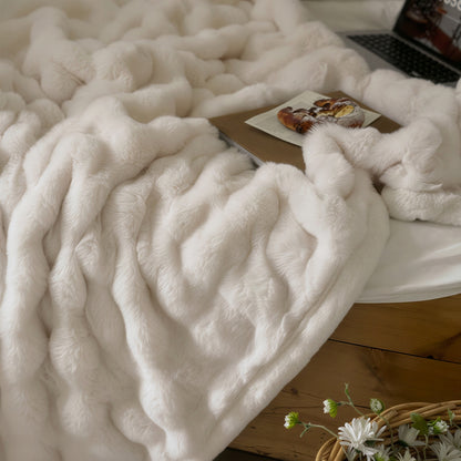 Premium Mink Latte Faux Fur Blanket