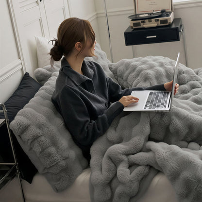 Premium Mink Latte Faux Fur Blanket