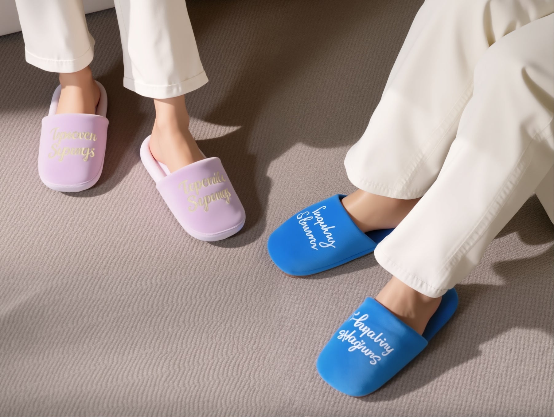 Soft Velvet Home Slippers - Set of 2 - image 6 of 8