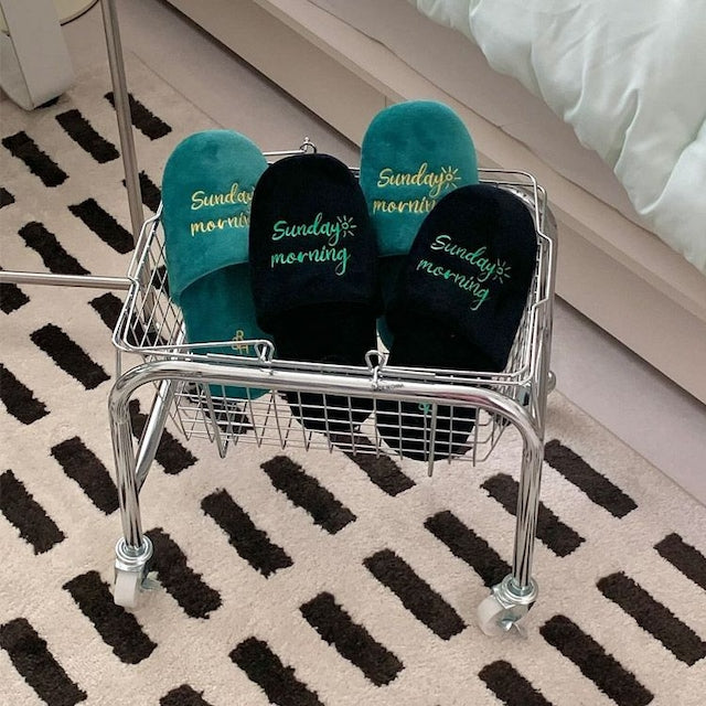 Soft Velvet Home Slippers - Set of 2 - close up