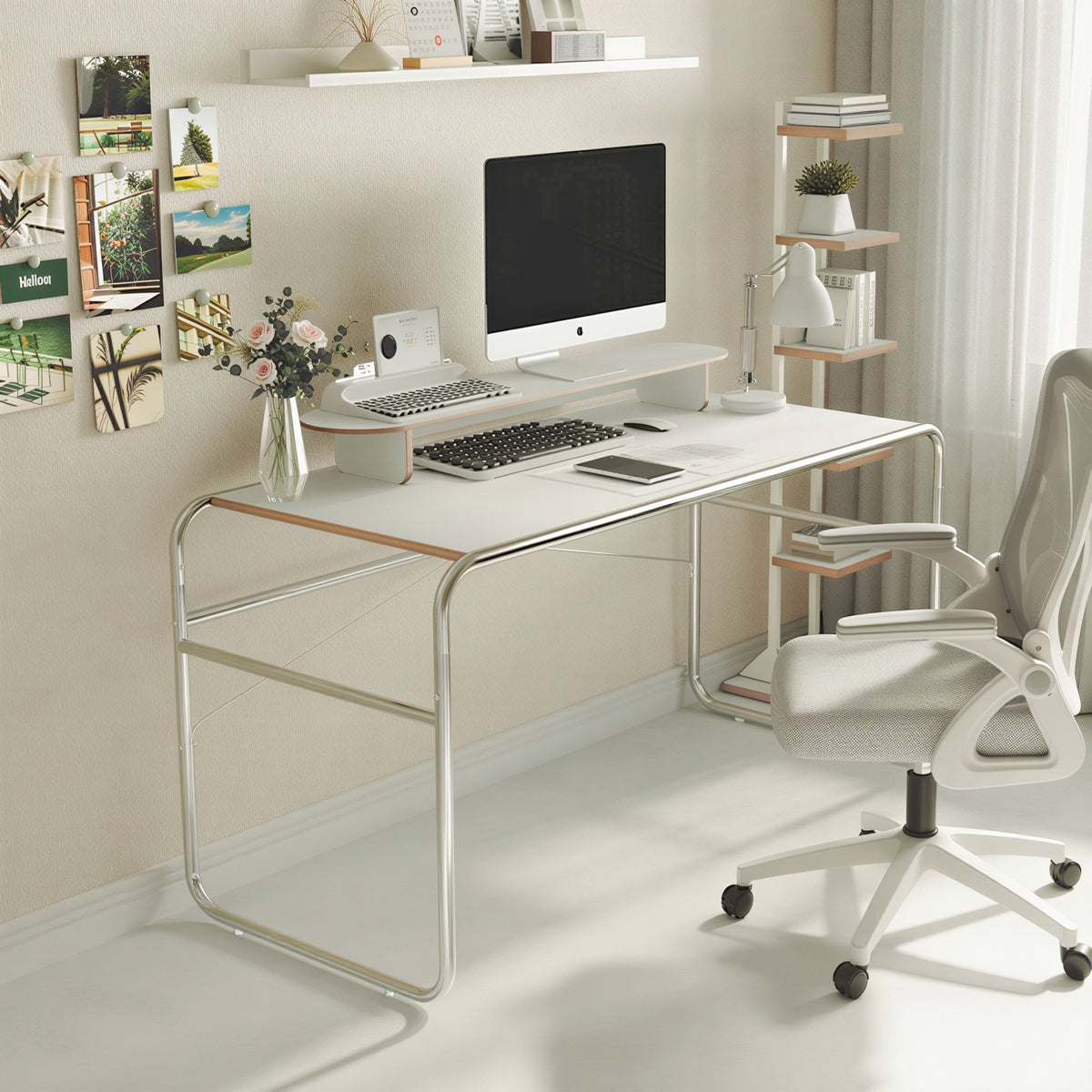 Point Chrome Mid-Century Desk
