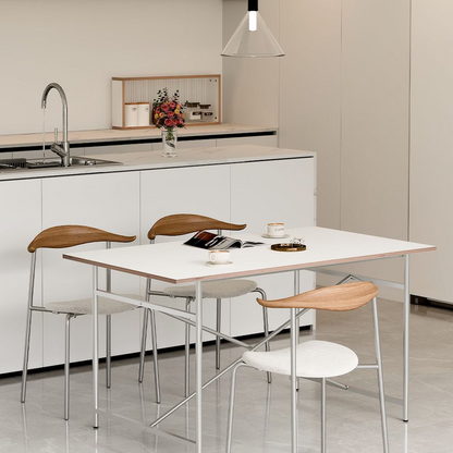 Point Chrome Mid-Century Dining Table