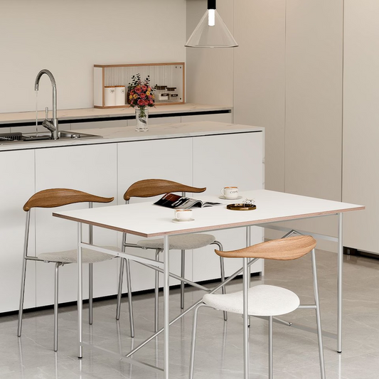 Point Chrome Mid-Century Dining Table