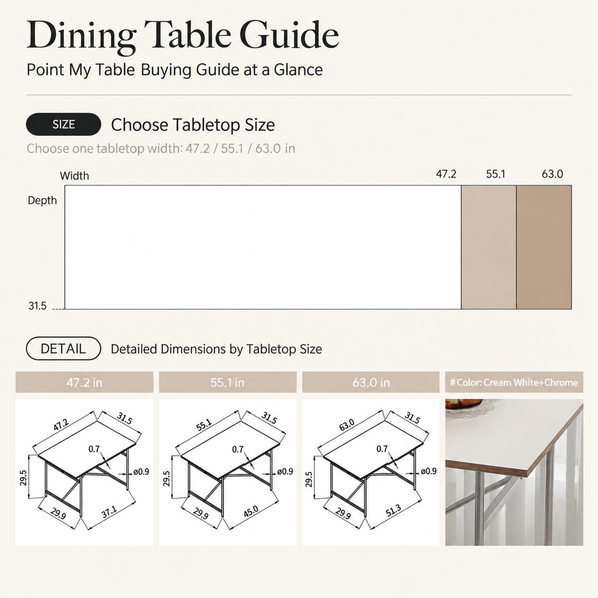 Point Chrome Mid-Century Dining Table