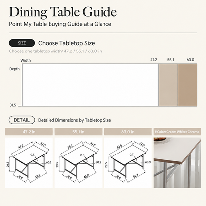 Point Chrome Mid-Century Dining Table