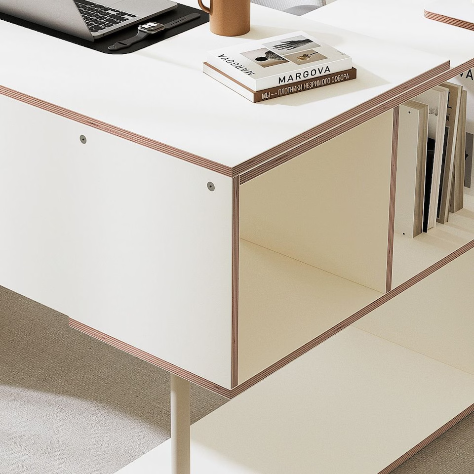 Bridge E0 Corner Desk & Bookshelf Set
