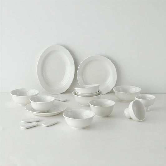 Esti Basic Glossy Dinnerware Set for 4 (17-Piece)