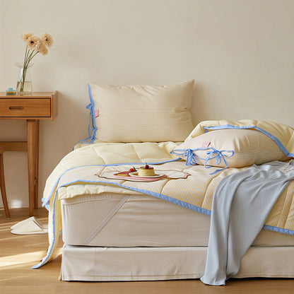 Ribbon Cake Fitted Pad Bedding Set (Transitional & Summer)