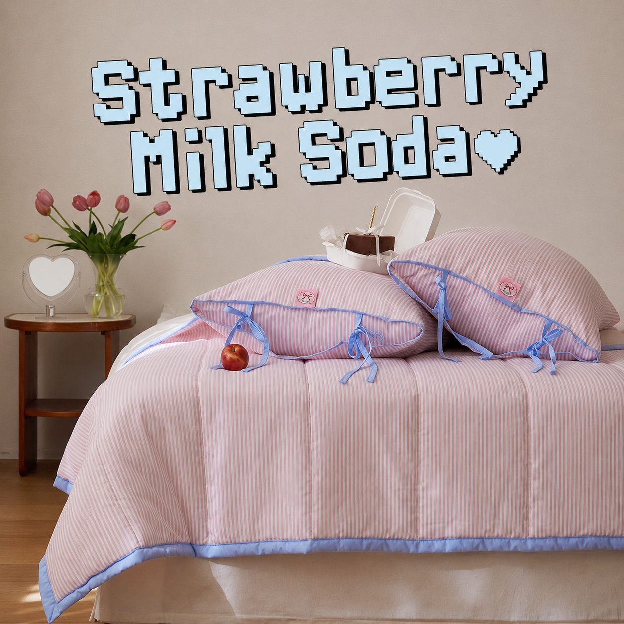 Ribbon Cake Fitted Pad Bedding Set (Transitional & Summer)