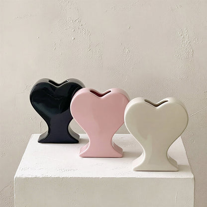Heart Shaped Ceramic Vase