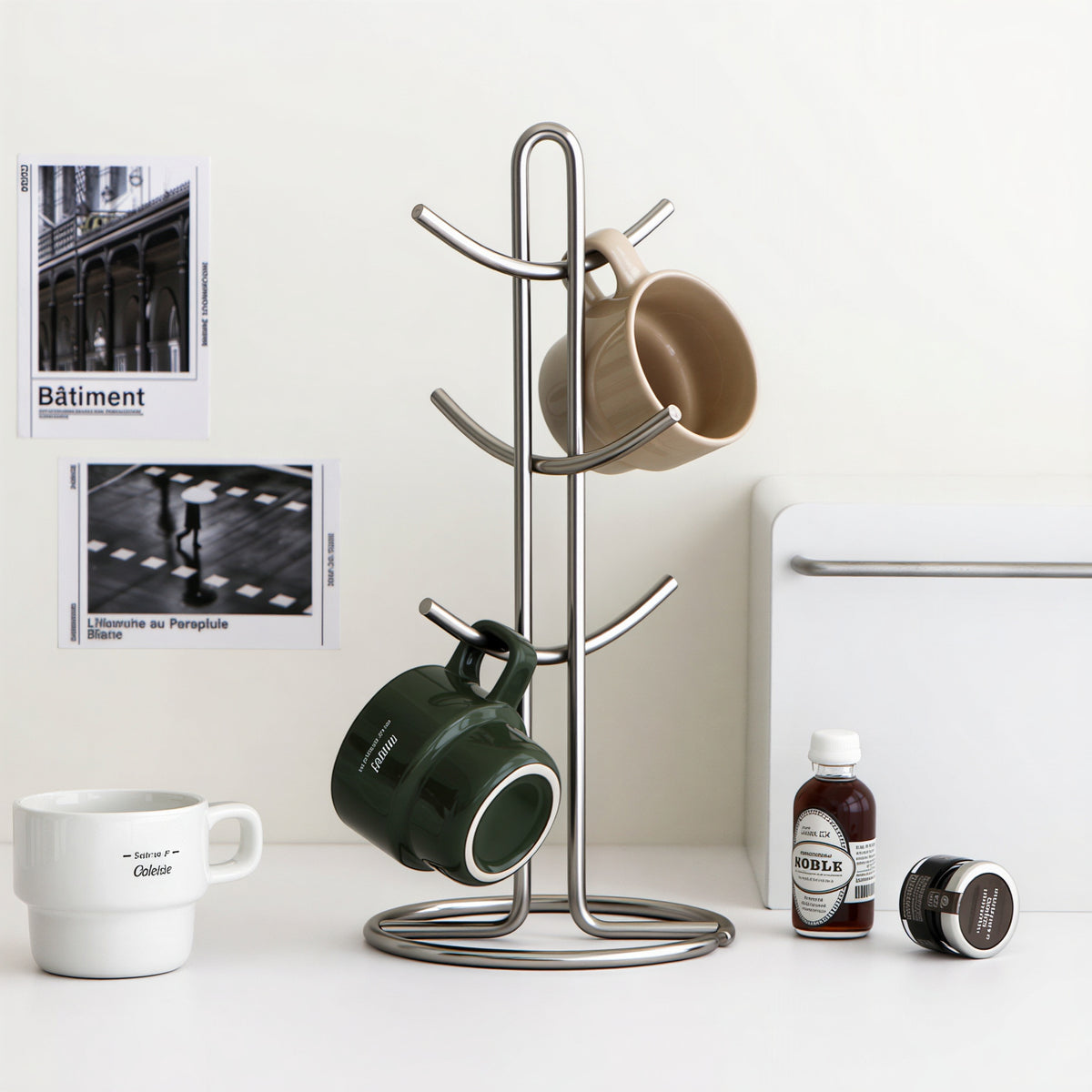 Modern Stainless Steel Mug Tree