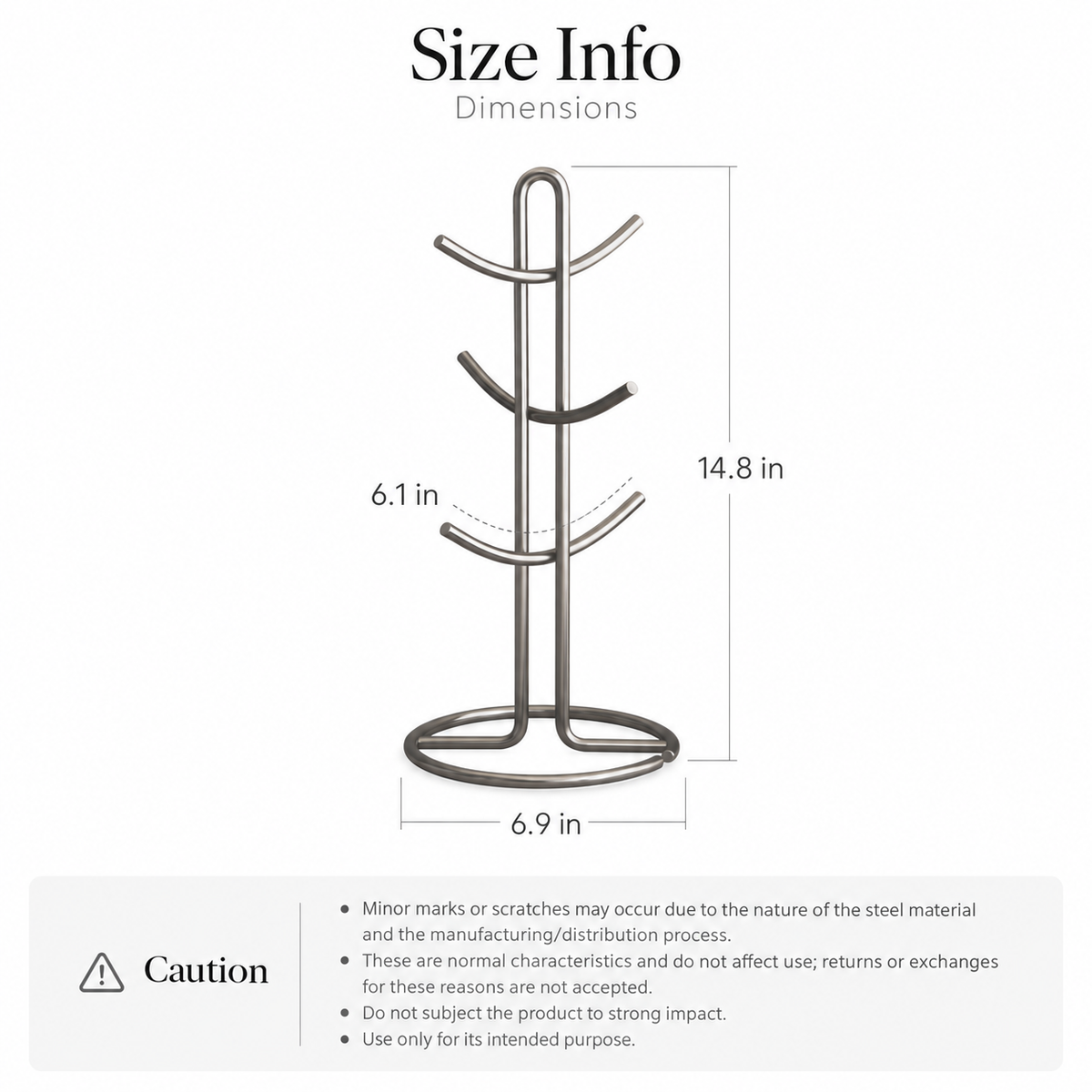 Modern Stainless Steel Mug Tree