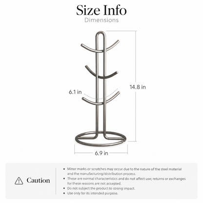 Modern Stainless Steel Mug Tree