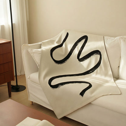 Brush Pattern Reversible Knit Blanket