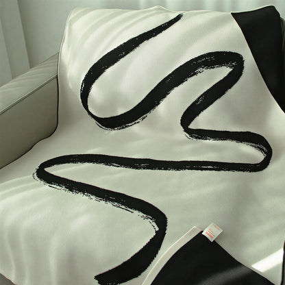 Brush Pattern Reversible Knit Blanket