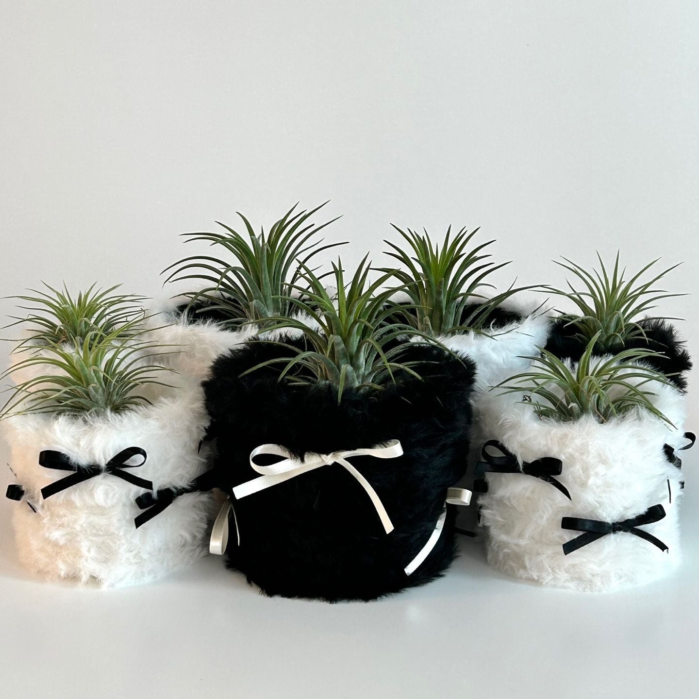 Ribbon Faux-Fur Pot Cover