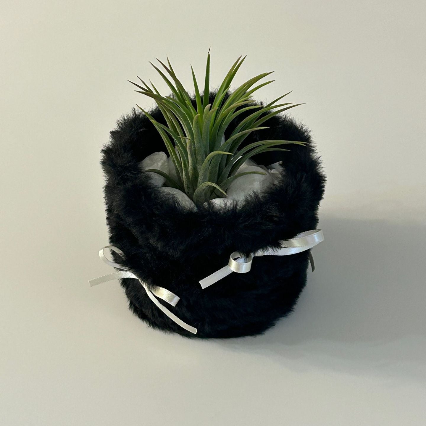 Ribbon Faux-Fur Pot Cover