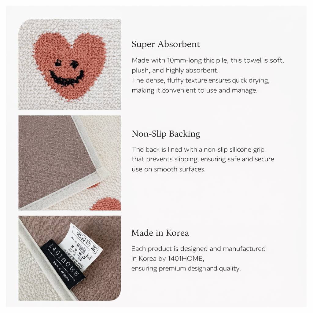 Heart Bath & Kitchen Mat