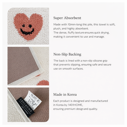 Heart Bath & Kitchen Mat