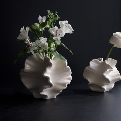 Ruffled Ceramic Vase