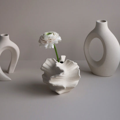 Ruffled Ceramic Vase