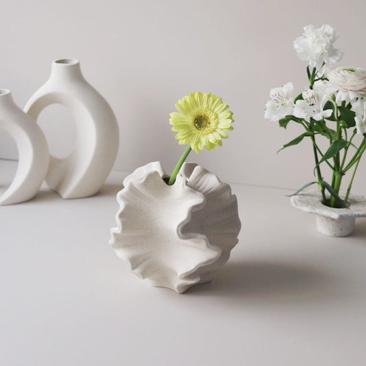Ruffled Ceramic Vase