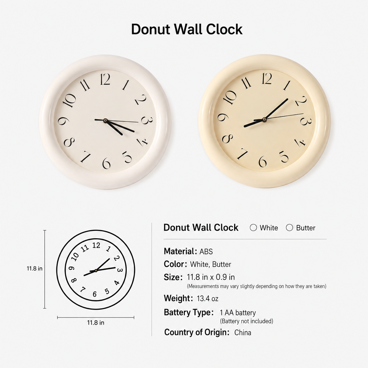 Donut Silent Lightweight Wall Clock