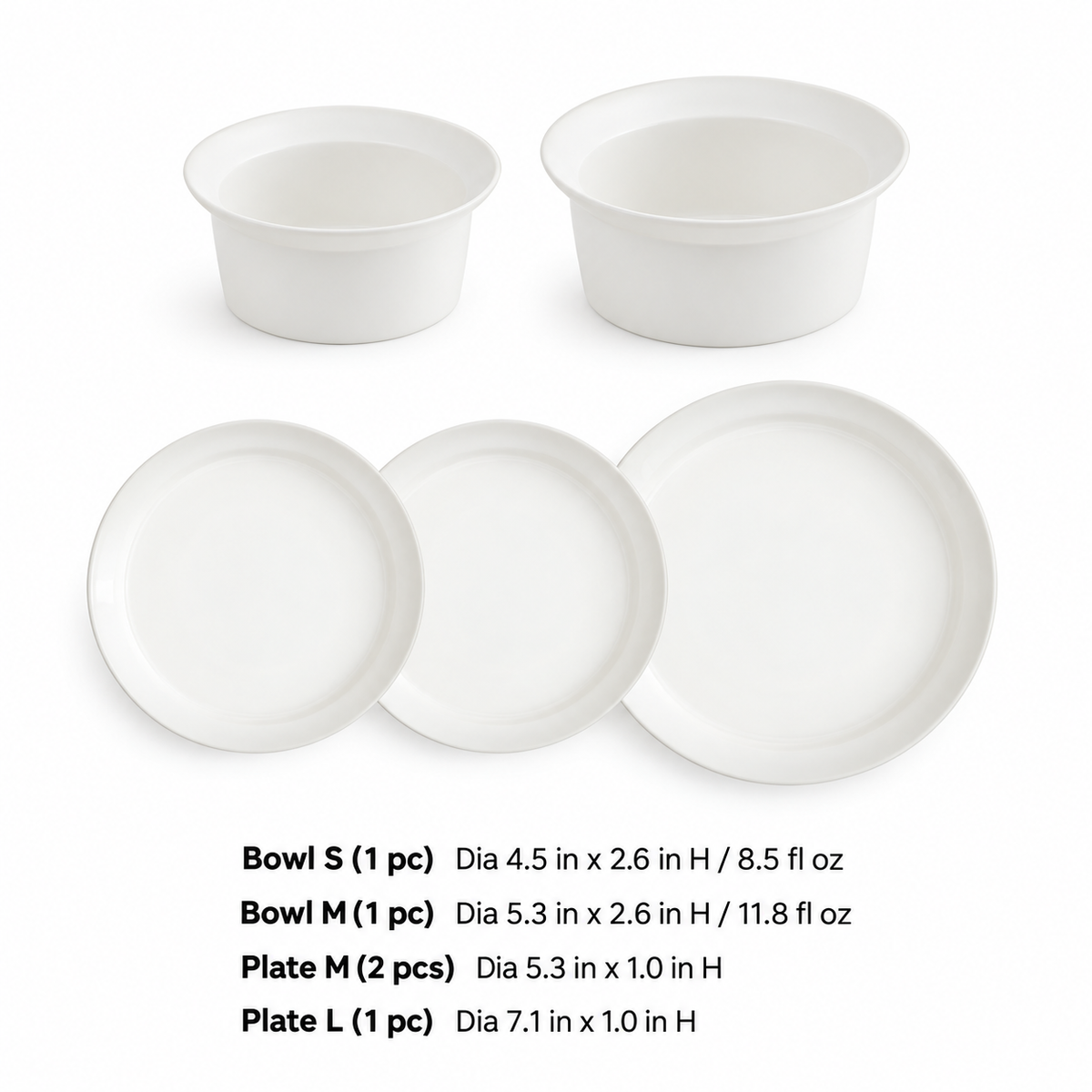 Esti Simple White Dinnerware Set (5-Piece)