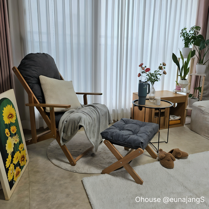 Foldable Wood Recliner Chair