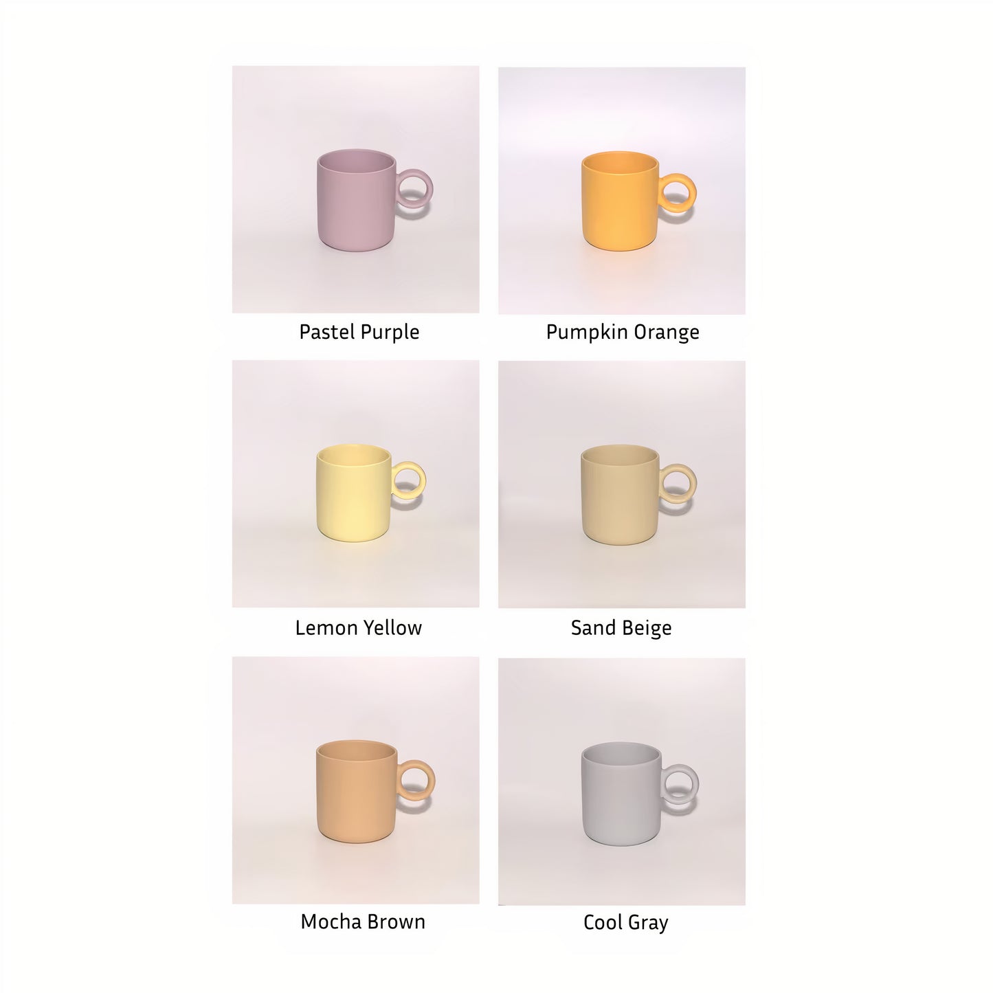 Matte Pastel Ceramic Mug 2P